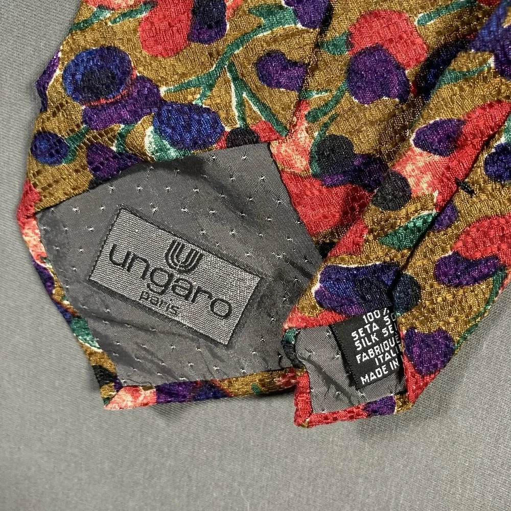 Emanuel Ungaro Paris Silk Tie Colorful‎ Abstract USA Made Designer Necktie